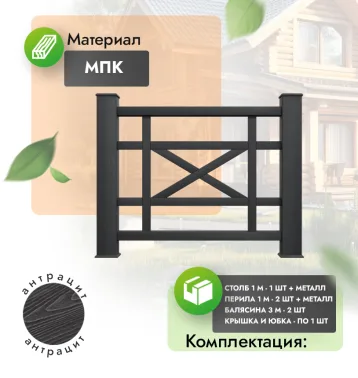 Комплект ограждения Maestro (с металлом) - Антрацит